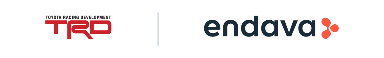 Toyota Racing Development TRD logo and Endava logo showing Endava is an official partnership