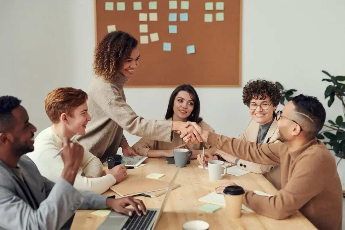 A group of colleagues in a meeting