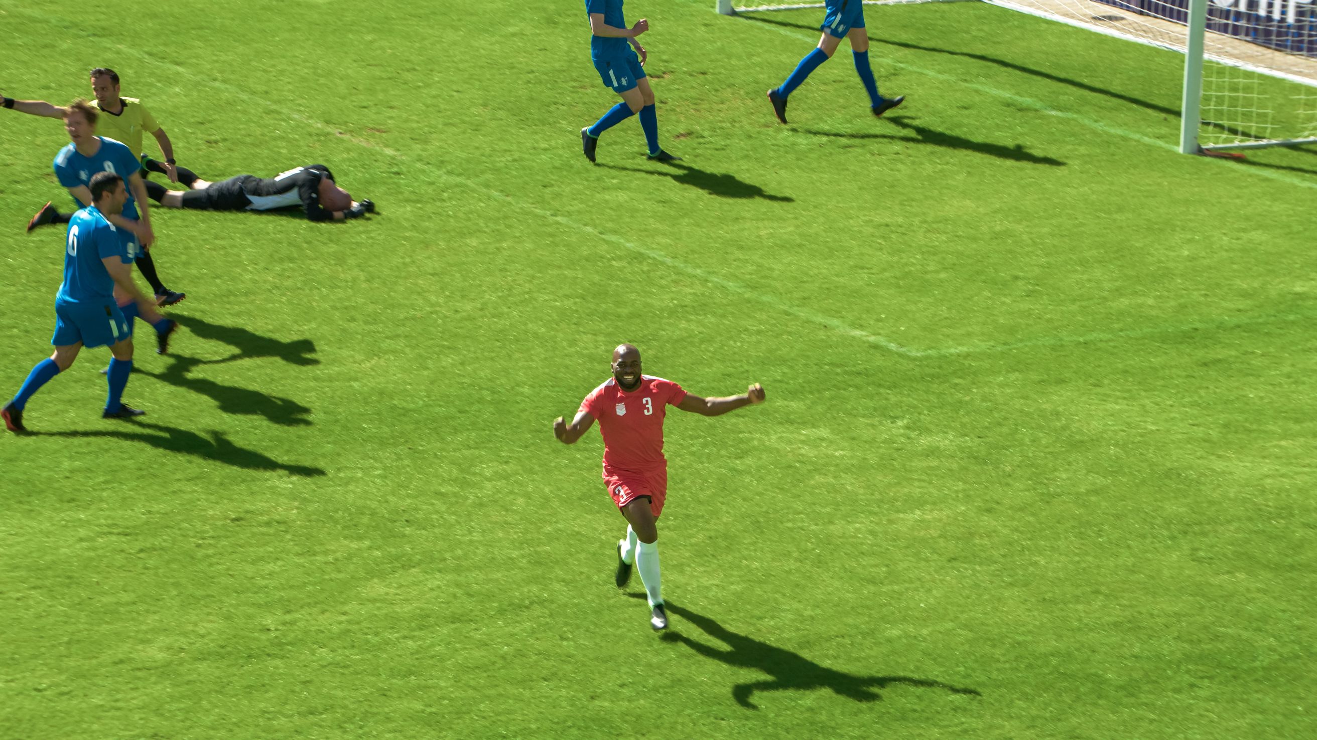 A team of men playing football