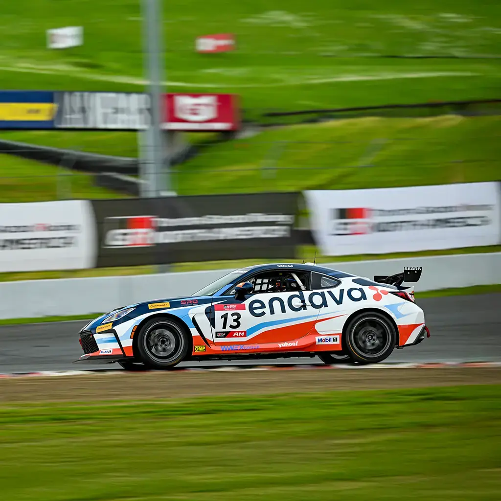 Toyota racing car with Endava wrap