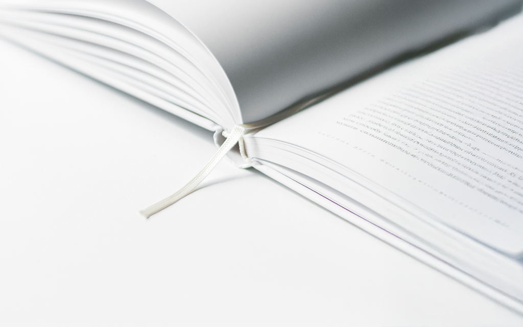 A white blank book