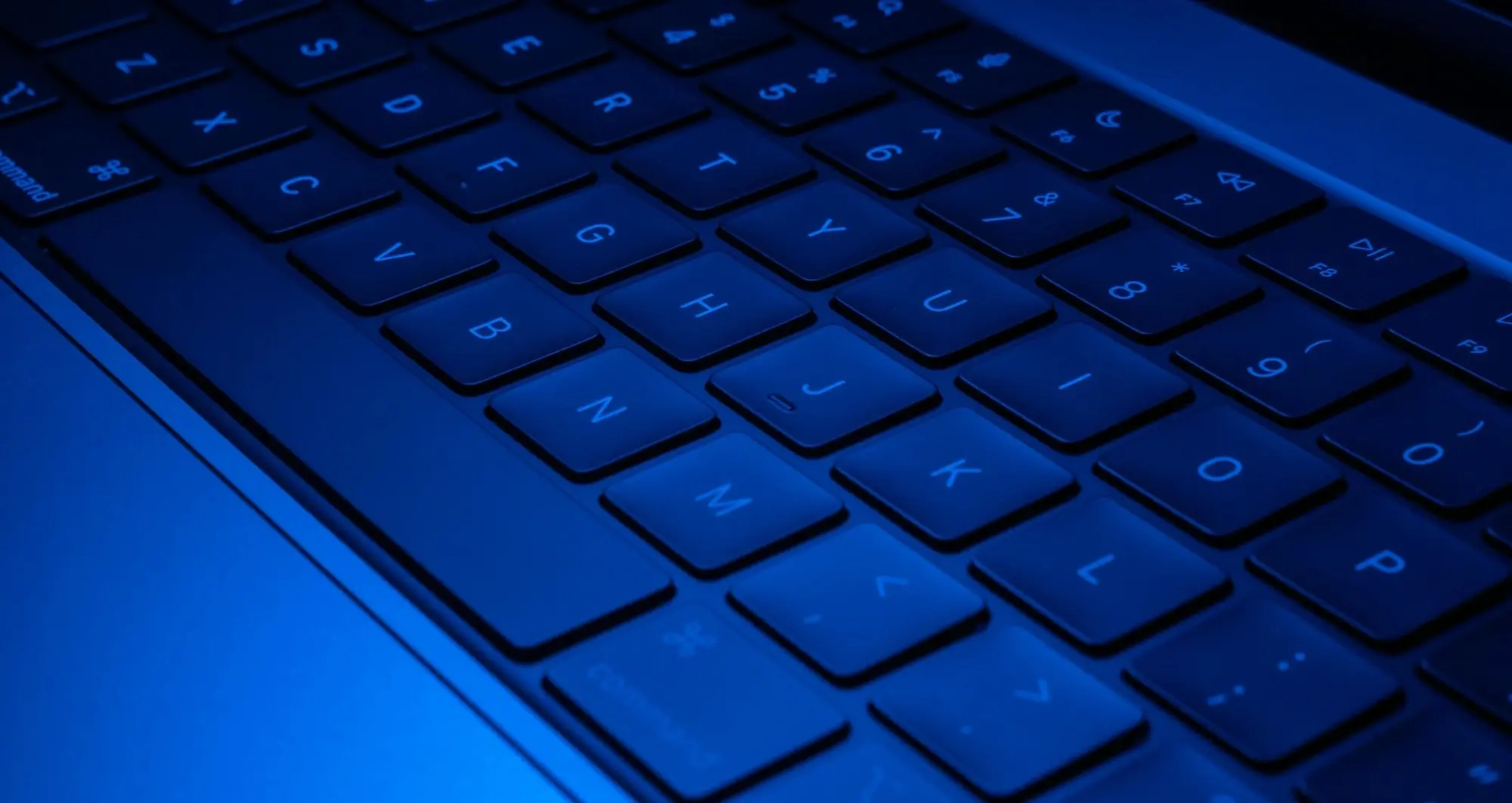 A close-up of a laptop keyboard