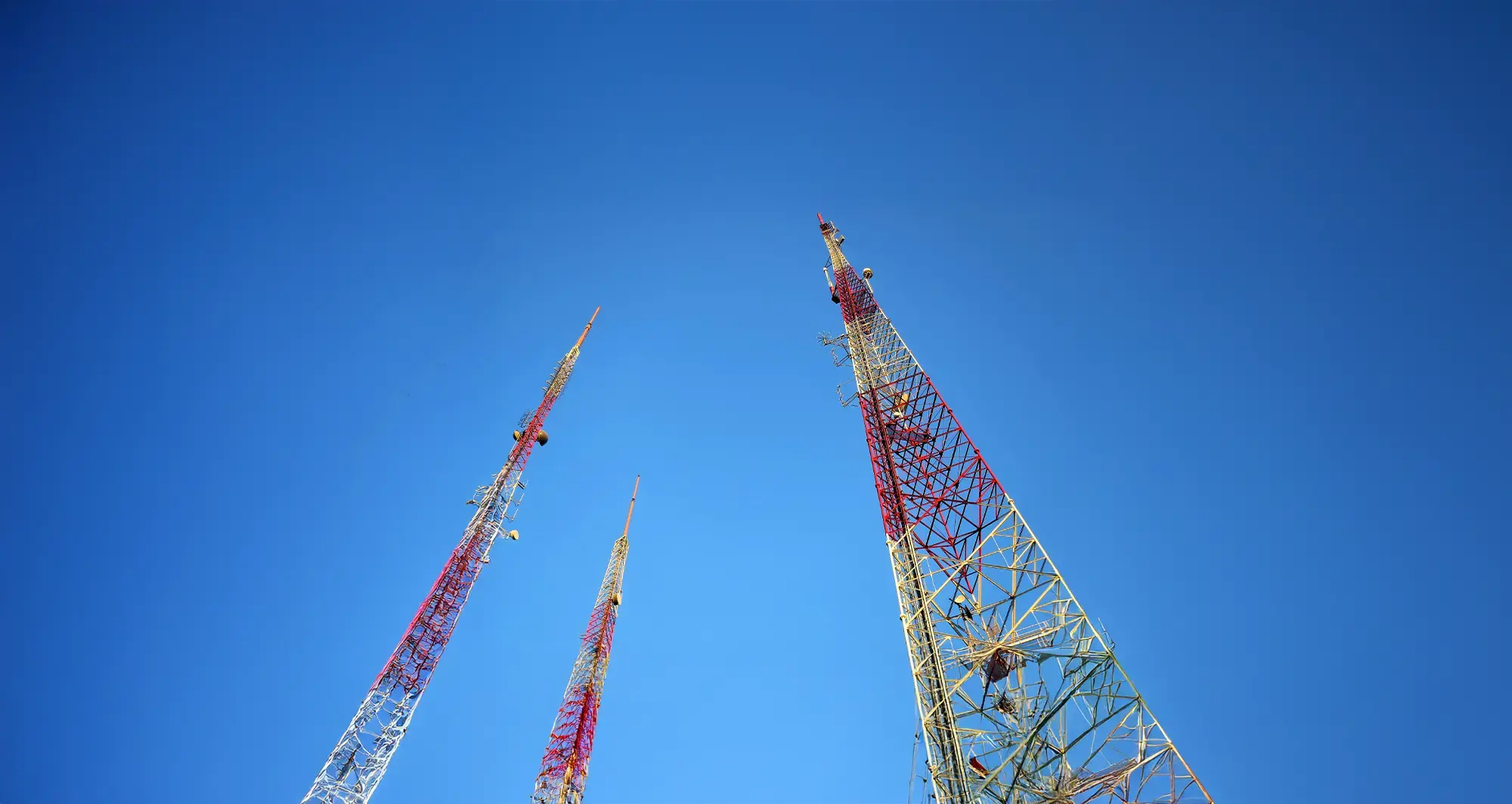 Three signal towers